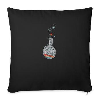 Chimie I Tube à essai Microscope de laboratoire - Housse de coussin décorative 45 x 45 cm - noir - Devant