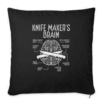 Knife Collecting Bladesmith Making Bladesmithing - Sofa pillowcase 17,3'' x 17,3'' (45 x 45 cm) - black - Front