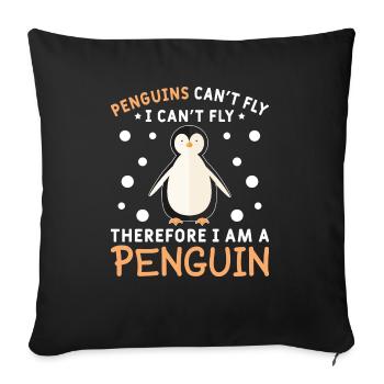 Penguin Penguin Penguin Penguin Lovers - Sofa pillowcase 17,3'' x 17,3'' (45 x 45 cm) - black - Front
