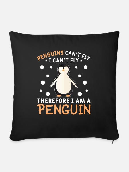 Pinguin Pinguine Penguin Pinguinliebhaber - Sofakissenbezug 45 x 45 cm - Schwarz
