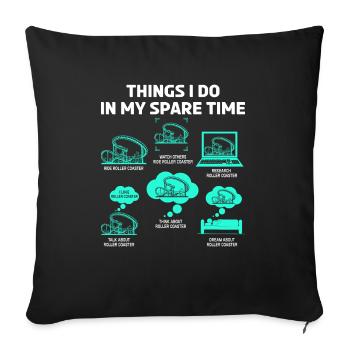 Rollercoaster Amusement Park Rollercoaster Ride - Sofa pillowcase 17,3'' x 17,3'' (45 x 45 cm) - black - Front