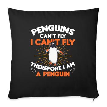 Penguin Penguin Penguin Penguin Lovers - Sofa pillowcase 17,3'' x 17,3'' (45 x 45 cm) - black - Front