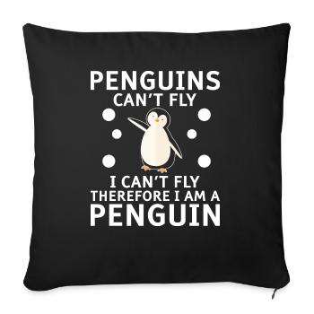 Penguin Penguin Penguin Penguin Lovers - Sofa pillowcase 17,3'' x 17,3'' (45 x 45 cm) - black - Front