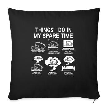 Rollercoaster Amusement Park Rollercoaster Ride - Sofa pillowcase 17,3'' x 17,3'' (45 x 45 cm) - black - Front