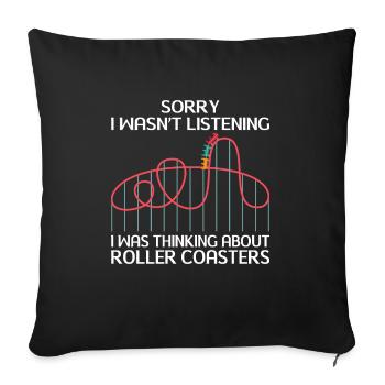 Rollercoaster Amusement Park Rollercoaster Ride - Sofa pillowcase 17,3'' x 17,3'' (45 x 45 cm) - black - Front