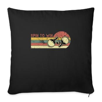 Spin pour gagner. Tennis de table, Ping Pong - Housse de coussin décorative 45 x 45 cm - noir - Devant