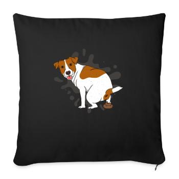 JACK RUSSELL TERRIER poops poop pile - Sofa pillowcase 17,3'' x 17,3'' (45 x 45 cm) - black - Front