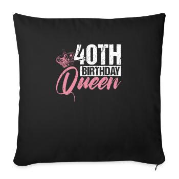 40e anniversaire Reine Mme Crown Pink Gift - Housse de coussin décorative 45 x 45 cm - noir - Devant