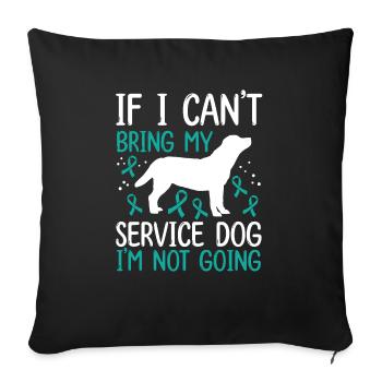 PTSD Support Chien De soutien Soutien Animal TSD Chien - Housse de coussin décorative 45 x 45 cm - noir - Devant