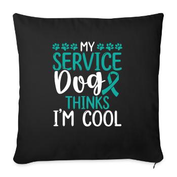 PTSD Patch Pour chien Soutien TSD Animal Ruban PTSD - Housse de coussin décorative 45 x 45 cm - noir - Devant