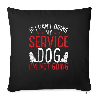 Emotional Support Dog for Service Dogs in Training - Sofa pillowcase 17,3'' x 17,3'' (45 x 45 cm) - black - Front