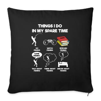 Pêche - Housse de coussin décorative 45 x 45 cm - noir - Devant