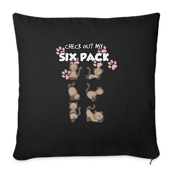 Chat de yoga - Housse de coussin décorative 45 x 45 cm - noir - Devant