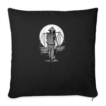 Vietnam I Saigon Scooter Pho Bo Motif de voyage pour - Housse de coussin décorative 45 x 45 cm - noir - Devant