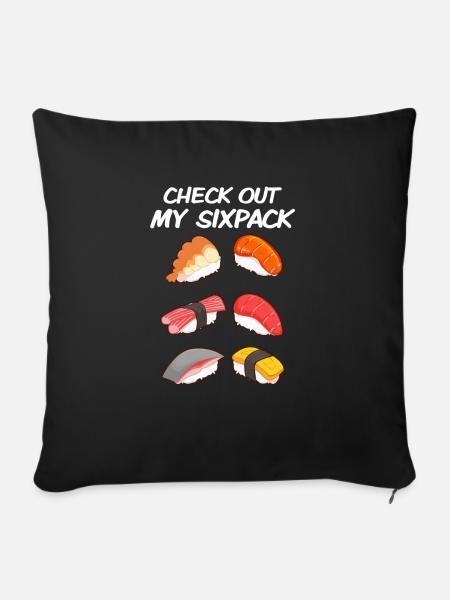 Sixpack Sushi - Sofakissenbezug 45 x 45 cm - Schwarz