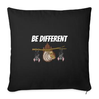 Chauve-souris hibou - Housse de coussin décorative 45 x 45 cm - noir - Devant