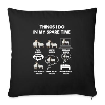 Sheep - Sofa pillowcase 17,3'' x 17,3'' (45 x 45 cm) - black - Front