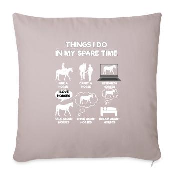 Cheval - Housse de coussin décorative 45 x 45 cm - taupe clair - Devant