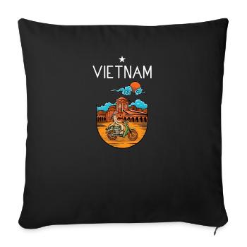 Vietnam I Hanoi Scooter Pho Bo Motif de voyage pour - Housse de coussin décorative 45 x 45 cm - noir - Devant