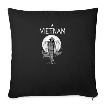 Vietnam I Hanoi Scooter Pho Bo Motif de voyage pour - Housse de coussin décorative 45 x 45 cm - noir - Devant