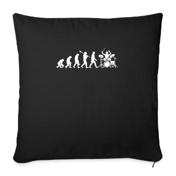 Schlagzeug Evolution Drummer Schlagzeuger - Sofakissenbezug 45 x 45 cm - Schwarz - Vorne