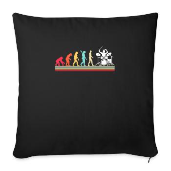 Batteur Evolution Drums - Housse de coussin décorative 45 x 45 cm - noir - Devant