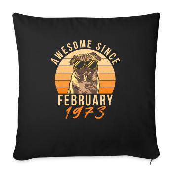 February 1973 Retro - Sofa pillowcase 17,3'' x 17,3'' (45 x 45 cm) - black - Front