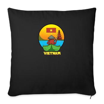 Vietnam I Hanoi Scooter Pho Bo Motif de voyage pour - Housse de coussin décorative 45 x 45 cm - noir - Devant