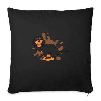 Dachshund poops pile - Sofa pillowcase 17,3'' x 17,3'' (45 x 45 cm) - black - Front