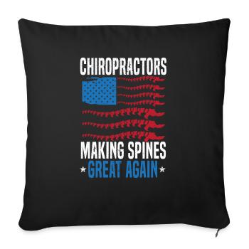 Chiropractors Making Spines Great Again USA Flag - Sofa pillowcase 17,3'' x 17,3'' (45 x 45 cm) - black - Front