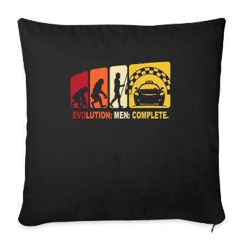 Chauffeur de taxi Cadeau Taxi Evolution - Housse de coussin décorative 45 x 45 cm - noir - Devant