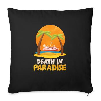 Death In Paradise Funny Skeleton Beach Vacation - Sofa pillowcase 17,3'' x 17,3'' (45 x 45 cm) - black - Front