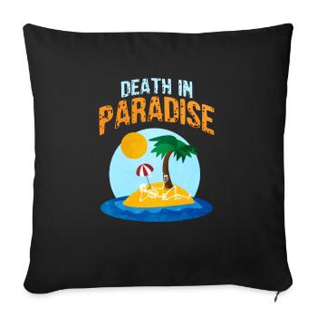 mort au paradis parapluie palmier et motif cocktail - Housse de coussin décorative 45 x 45 cm - noir - Devant