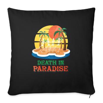 motif cadeau mort au paradis - Housse de coussin décorative 45 x 45 cm - noir - Devant
