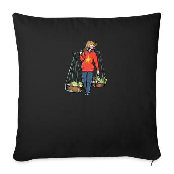 Vietnam I Hanoi Scooter Pho Bo motif de voyage pour - Housse de coussin décorative 45 x 45 cm - noir - Devant
