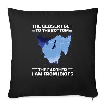 Sea Diving Hobby Diving Snorkeler - Sofa pillowcase 17,3'' x 17,3'' (45 x 45 cm) - black - Front