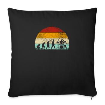 Schlagzeug Evolution Drummer Schlagzeuger - Sofakissenbezug 45 x 45 cm - Schwarz - Vorne