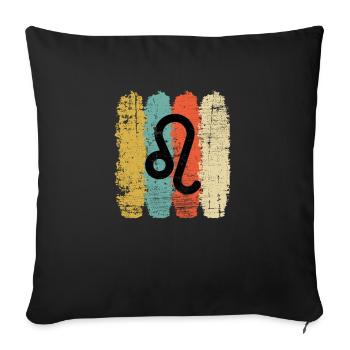 Leo Zodiac Sign Horoscope Retro Bday Gift - Sofa pillowcase 17,3'' x 17,3'' (45 x 45 cm) - black - Front