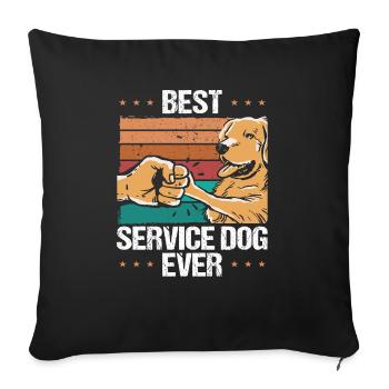 Harnais pour chien d’assistance dans l’animal de soutien de formation - Housse de coussin décorative 45 x 45 cm - noir - Devant