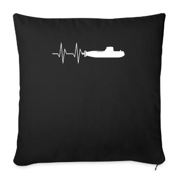Submarine Heartbeat Nautical Submariner Unterwasser - Sofakissenbezug 45 x 45 cm - Schwarz - Vorne