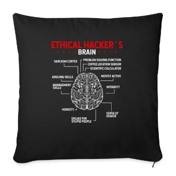 Online Security Ethical Hacker Ethical Hacking - Sofa pillowcase 17,3'' x 17,3'' (45 x 45 cm) - black - Front