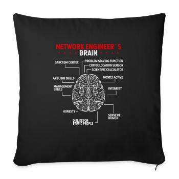 Network Engineering Brain Server Network Engineer - Sofa pillowcase 17,3'' x 17,3'' (45 x 45 cm) - black - Front