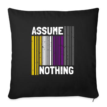 Nonbinary I LGBT Pride I Flag Barcode I Assume - Sofakissenbezug 45 x 45 cm - Schwarz - Vorne