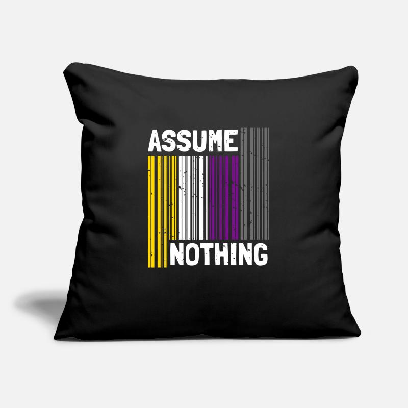 Nonbinary I LGBT Pride I Flag Barcode I Assume Sofa pillowcase 17,3'' x 17,3'' (45 x 45 cm)