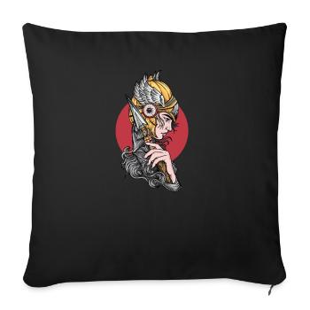 Valkyrie I Valkyrie Viking Valhalla motif pour - Housse de coussin décorative 45 x 45 cm - noir - Devant