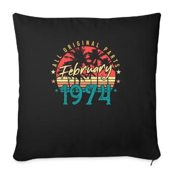 February 1974 Retro Original - Sofa pillowcase 17,3'' x 17,3'' (45 x 45 cm) - black - Front