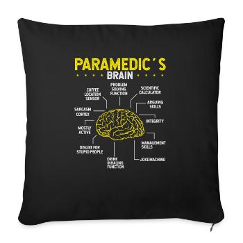 Paramedic Brain Ambulance Emergency Medical - Sofa pillowcase 17,3'' x 17,3'' (45 x 45 cm) - black - Front