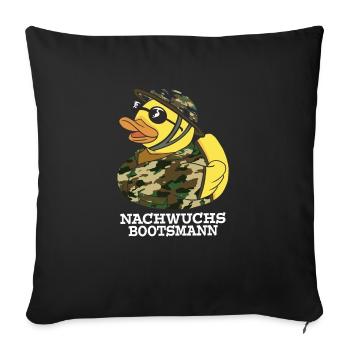 Nachwuchs Bootsmann Badeente Bundeswehr Soldat - Sofakissenbezug 45 x 45 cm - Schwarz - Vorne