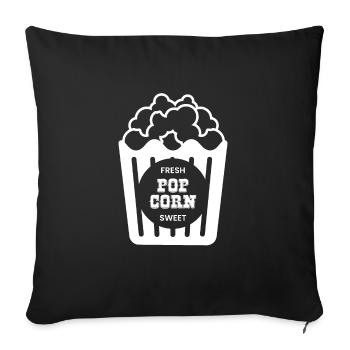 Popcorn Geschenk Filmeabend Kino - Sofakissenbezug 45 x 45 cm - Schwarz - Vorne