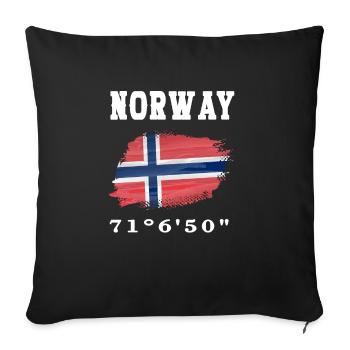 Norway Norway Flag - Sofa pillowcase 17,3'' x 17,3'' (45 x 45 cm) - black - Front